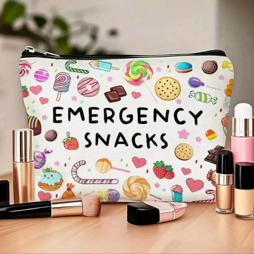 Fun Snack Print Zippered Pouch